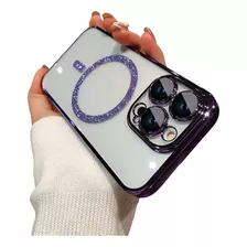 Capa Luxo Magnética Brilho Para iPhone 11 12 13 14 Pro Max