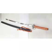 Katana Negra Con Mango Naranja 