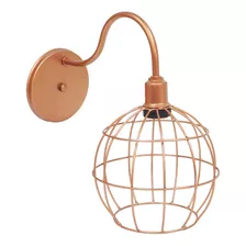 Arandela Aramada Globo Industria Vintage Retro Cobre Rose