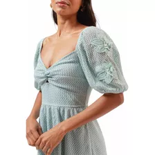 Antix - Vestido Croche Cavalo Marinho Azul - Novo Com Tag