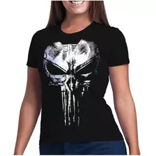 Camisa Baby Look The Punisher Justiceiro Caveira Algodão