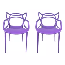 2 Cadeiras Sala De Jantar Cozinha Gourmet Top Chairs Roxa