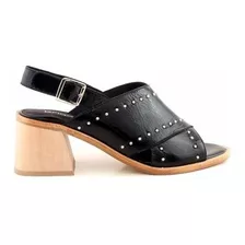 Sandalia Briganti Mujer Cuero Zapato Taco Suela Mcsd04696 Ch
