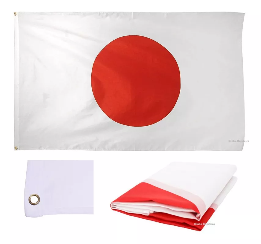 Bandeira Do Japão 145cm X 90cm P/ Mastro E Parede Dupla Face
