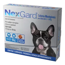 Antipulgas E Carrapatos Nexgard Cães 4 A 10kg Com 3 + Brinde