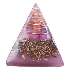 Pirâmide Pequena De Orgonite Com Quartzo Rosa