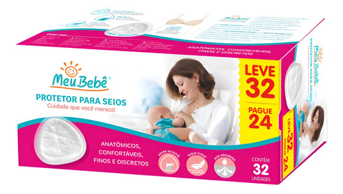 Absorvente Para Seios Meu Bebe Leve 32 Pague 24 Branco