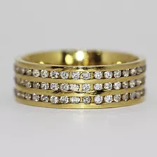 Aliança Reta Ouro 18k Com 150 Diamantes