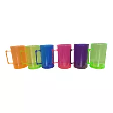 Caneca Chopp 500ml Cores Neon - Kit Com 10 Peças