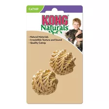 Juguete Kong Naturals Straw Ball Para Gatos Con Catnip X2 Color Beige