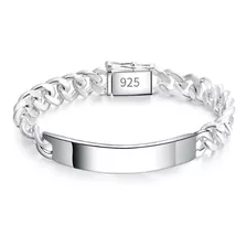 Pulsera Piocha Esclava Grumet 10mm 20cm Chapado Plata 925