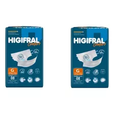 Kit 2 Fralda Adulto Higifral Confort G 8 Unidades - Eurofral