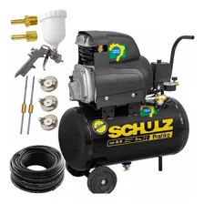 Compressor Ar 8,5pés Plus Csi 25l Schulz + Kit Acessórios