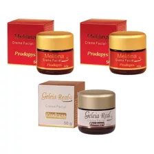 Kit 2 Melitina Creme Facial 50g + 1 Geleia Real Creme 50g