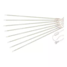 Kit 2 Cascata 8 Tubos Queda Pisca Chuva Gelo 50cm Branco