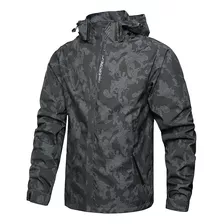 Chamarra Impermeable Ligera Con Capucha Cortaviento P Hombre