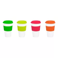 30 Vaso Termico Tipo Starbuck Tapa Faja Colores Pastel Nuevo