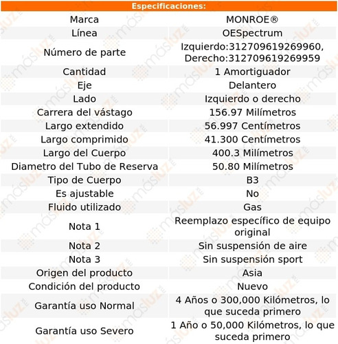 (1) Amortiguador Del Oespectrum Gas Der O Izq Rx450h 10/15 Foto 2