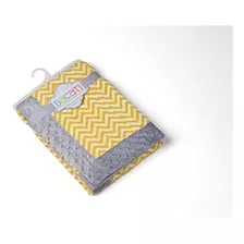 Bacati Ikat Chevron Zigzag Con Borde Manta De Felpa Amarillo