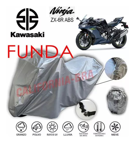 Cubierta Felpa Con Broche Moto Pista Kawasaki Ninja Zx 6r Foto 2