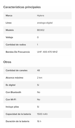 Radio Digital Portatil Hytera 16 Canales 2w Uhf Bd302 Foto 6