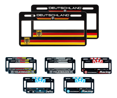 Par Marco Portaplacas Plastico Impreso Vw Germany Jetta Etcf Foto 8