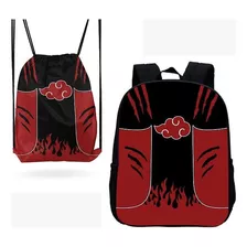 Kit Mochila E Sacola Naruto Akatsuki Infantil