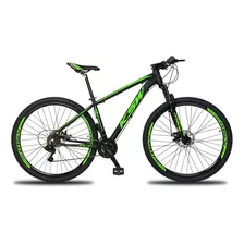 Bicicleta Aro 29 Ksw Alumínio 24 Vel Freio A Disco Mec Mtb Cor Preto Com Verde Tamanho Do Quadro 19