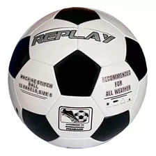 Pelota Futbol N° 5 Replay 7085 Shine Color Negro - Blanco