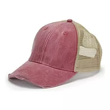 Adams Ol*******-panel Pigmento Teñido Distressed Trucker Cap