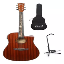 Violão Land Eletrico Aço Varnish Mahogany L-825b Acessórios