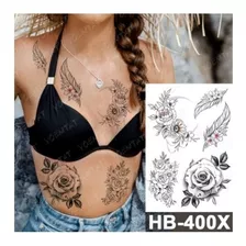 16 Tatuagens Femininas Temporária Para Mãos Removível 21x14cm - BZ-118