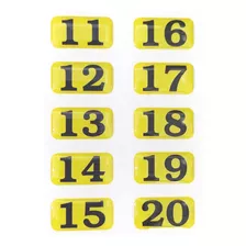 Adesivo Placa Identificação Números - Resinado - 11 A 20