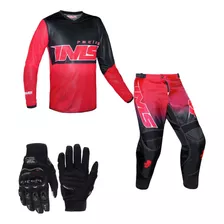 Conjunto Ims Army Calça E Camisa Acompanha Luvas Motocross 