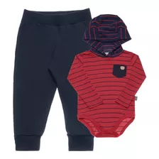 Conjunto Bebê Body E Calça Menino Pulla Bulla Ref. 42172