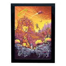 Quadro Rick And Morty Emoldurado Arte Poster Planeta Aliens