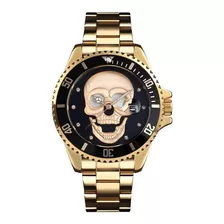 Reloj Para Hombre Calavera Pulso Acero Sumergible + Envio