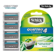 Carga Cartucho Schick Quattro Titanium C/ 4 Unidades Refil