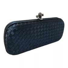 Bolsa De Festa Clutch Tressê Cetim Inspired Azul Marinho G