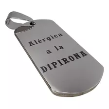 Placa/dije Con Alertas Medicas, Alergias, Antídotos