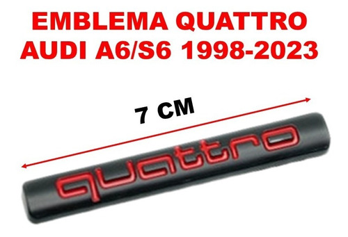 Par De Emblemas Quattro Audi A6/s6 1998-2023 Negro/rojo Foto 7