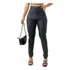 Calça Couro Feminina Estilosa Social Lisa Reta Premium 