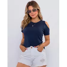 Blusa De Viscolycra Com Ombro Vazado Bl 049