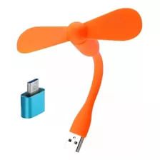 Mini Ventilador Portatil Usb + Adaptador Otg Usb A C