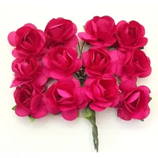 Ramillete Mini Rosas X 72 Unid De Papel Artificiales