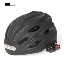 Casco Con Luces Ciclistas Bicicleta Scooter Ventilacion Color Negro Talle L