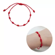 Pulseira Masculina 7 Nós Vermelha Proteção Contra Mal