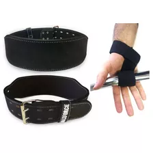 Cinturão Couro / Fita Strap Par Academia Agachamento Fitness