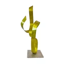 Jorge Calvo Escultura Metal Art Amarilla Grande 65 X 26 X 20