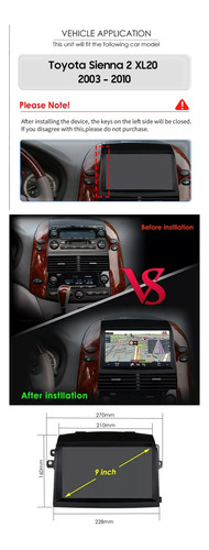 Estreo Toyota Sienna 2003-2010 Android Wifi Carplay 2+32g Foto 2